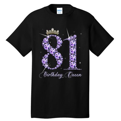 81 Year Old Its My 81st Birthday Queen Diamond Heels Crown Tall T-Shirt