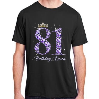 81 Year Old Its My 81st Birthday Queen Diamond Heels Crown Adult ChromaSoft Performance T-Shirt