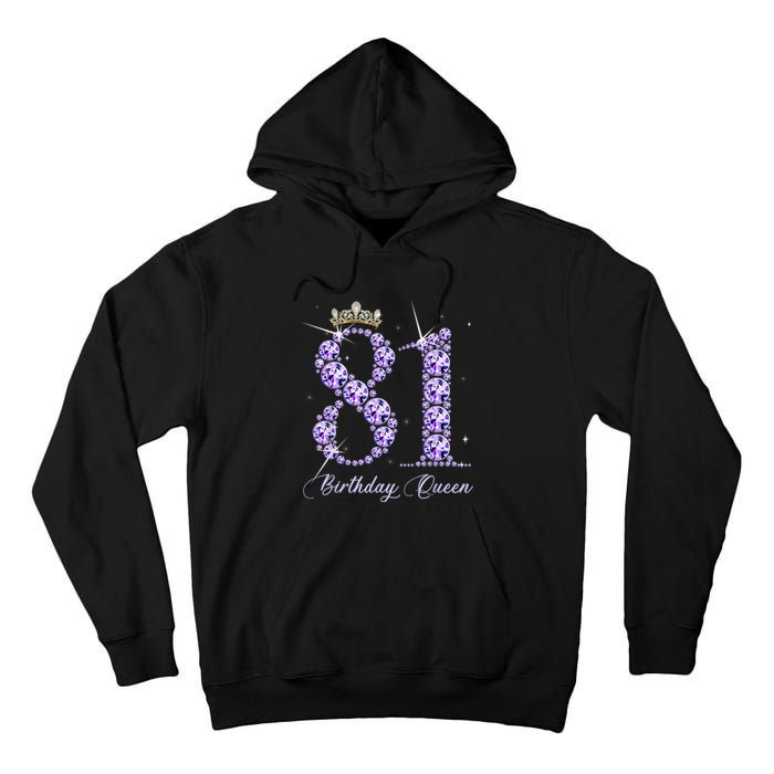 81 Year Old Its My 81st Birthday Queen Diamond Heels Crown Tall Hoodie