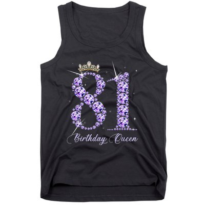 81 Year Old Its My 81st Birthday Queen Diamond Heels Crown Tank Top