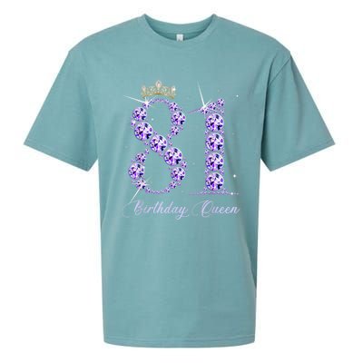 81 Year Old Its My 81st Birthday Queen Diamond Heels Crown Sueded Cloud Jersey T-Shirt