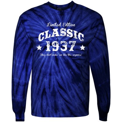 85 Years Old Vintage Retro Classic Car 1937 Tie-Dye Long Sleeve Shirt