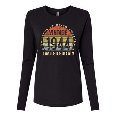 80 Year Old Gifts Vintage 1944 Limited Edition 80th Birthday Womens Cotton Relaxed Long Sleeve T-Shirt