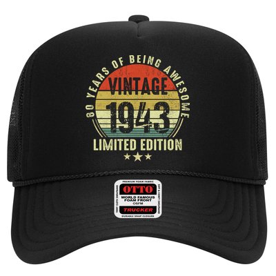 80 Year Old Vintage 1943 Limited Edition 80th Birthday Gift Ideas Trucker Hat