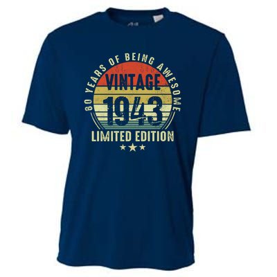 80 Year Old Vintage 1943 Limited Edition 80th Birthday Gift Ideas Cooling Performance Crew T-Shirt