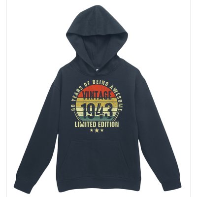 80 Year Old Vintage 1943 Limited Edition 80th Birthday Gift Ideas Urban Pullover Hoodie