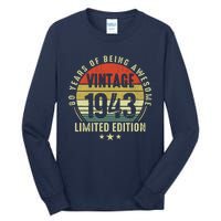 80 Year Old Vintage 1943 Limited Edition 80th Birthday Gift Ideas Tall Long Sleeve T-Shirt