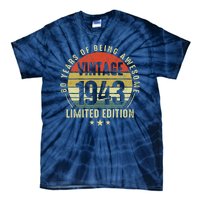 80 Year Old Vintage 1943 Limited Edition 80th Birthday Gift Ideas Tie-Dye T-Shirt