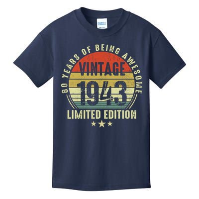 80 Year Old Vintage 1943 Limited Edition 80th Birthday Gift Ideas Kids T-Shirt