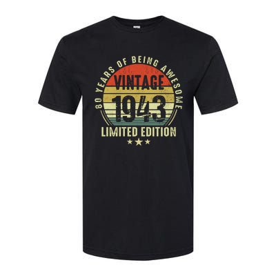 80 Year Old Vintage 1943 Limited Edition 80th Birthday Gift Ideas Softstyle CVC T-Shirt