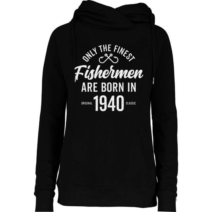 83 Year Old Fisherman Fishing 1940 83rd Birthday Cute Womens Funnel Neck Pullover Hood