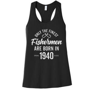 83 Year Old Fisherman Fishing 1940 83rd Birthday Cute Women's Racerback Tank