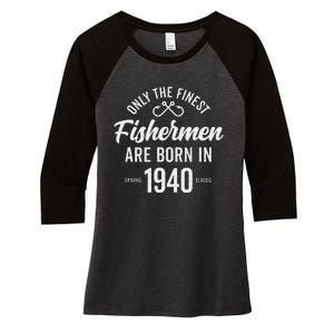 83 Year Old Fisherman Fishing 1940 83rd Birthday Cute Women's Tri-Blend 3/4-Sleeve Raglan Shirt