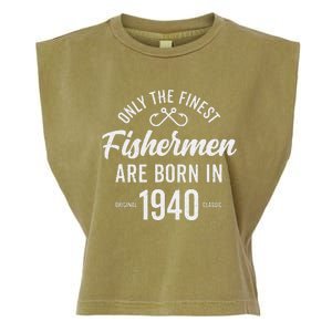 83 Year Old Fisherman Fishing 1940 83rd Birthday Cute Garment-Dyed Women's Muscle Tee