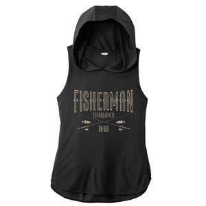 83 Year Old Fisherman Fishing 1940 83rd Birthday Funny Ladies PosiCharge Tri-Blend Wicking Draft Hoodie Tank