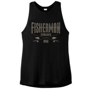 83 Year Old Fisherman Fishing 1940 83rd Birthday Funny Ladies PosiCharge Tri-Blend Wicking Tank