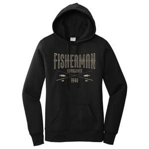 83 Year Old Fisherman Fishing 1940 83rd Birthday Funny Women's Pullover Hoodie