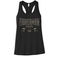 83 Year Old Fisherman Fishing 1940 83rd Birthday Funny Women's Racerback Tank