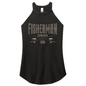 83 Year Old Fisherman Fishing 1940 83rd Birthday Funny Women's Perfect Tri Rocker Tank