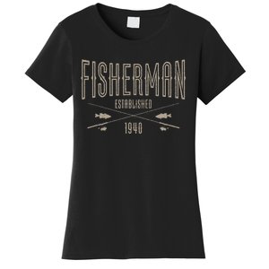 83 Year Old Fisherman Fishing 1940 83rd Birthday Funny Women's T-Shirt