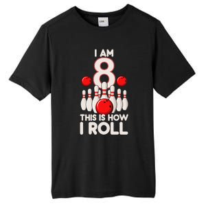 8 Year Old Bowling Party 8th Birthday Is How I Roll Tall Fusion ChromaSoft Performance T-Shirt