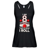 8 Year Old Bowling Party 8th Birthday Is How I Roll Ladies Essential Flowy Tank