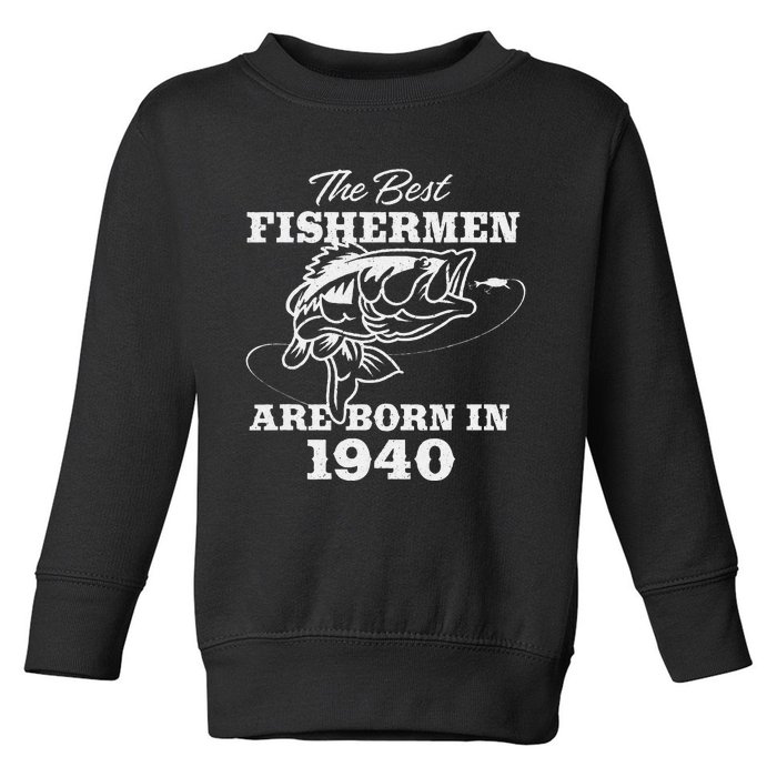 83 Year Old Fisherman Fishing 1940 83rd Birthday Gift Toddler Sweatshirt