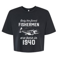 83 Year Old Fisherman Fishing 1940 83rd Birthday Bella+Canvas Jersey Crop Tee