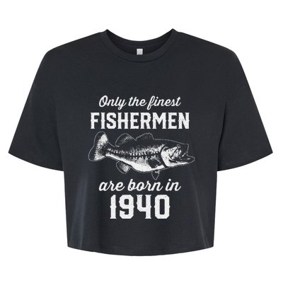 83 Year Old Fisherman Fishing 1940 83rd Birthday Bella+Canvas Jersey Crop Tee