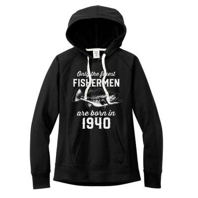 83 Year Old Fisherman Fishing 1940 83rd Birthday Women's Fleece Hoodie