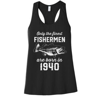 83 Year Old Fisherman Fishing 1940 83rd Birthday Women's Racerback Tank