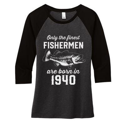 83 Year Old Fisherman Fishing 1940 83rd Birthday Women's Tri-Blend 3/4-Sleeve Raglan Shirt