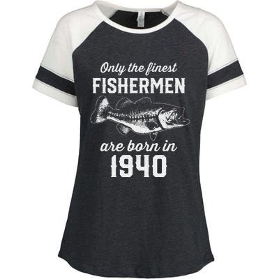 83 Year Old Fisherman Fishing 1940 83rd Birthday Enza Ladies Jersey Colorblock Tee