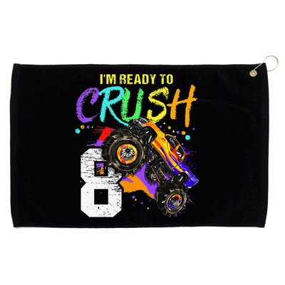 8 Year Old Monster Truck 8th Birthday Gift Grommeted Golf Towel