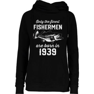 84 Year Old Fisherman Fishing 1939 84th Birthday Womens Funnel Neck Pullover Hood