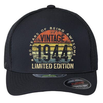 80 Year Old Gifts Vintage 1944 Limited Edition 80th Birthday Flexfit Unipanel Trucker Cap