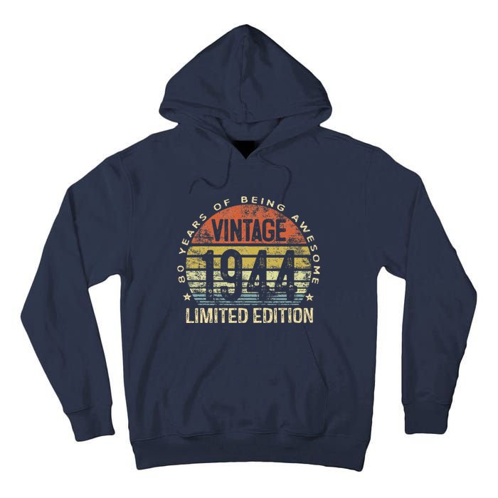 80 Year Old Gifts Vintage 1944 Limited Edition 80th Birthday Tall Hoodie