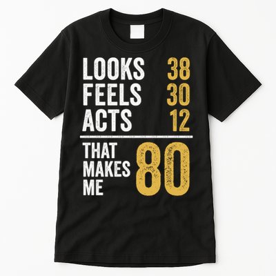 80 Year Old Awesome Since October 1945 80th Birthday Tall T-Shirt