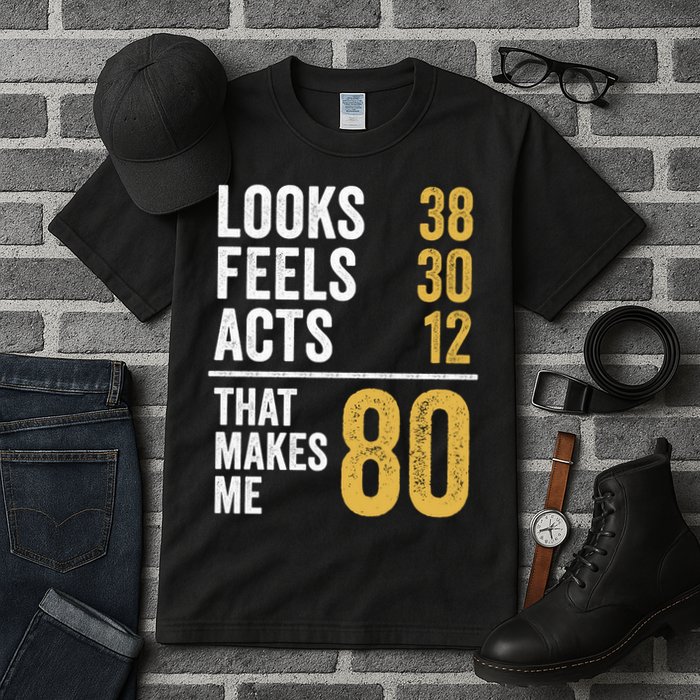 80 Year Old Awesome Since October 1945 80th Birthday Tall T-Shirt