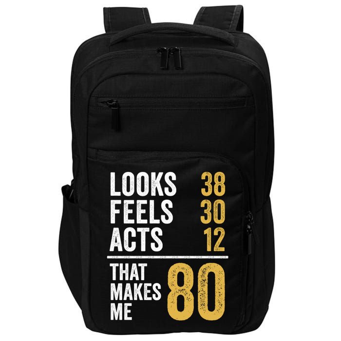 80 Year Old Awesome Since October 1945 80th Birthday Impact Tech Backpack