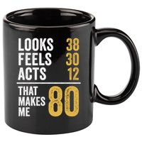 80 Year Old Awesome Since October 1945 80th Birthday 11oz C Handle Ceramic Mug