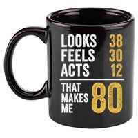80 Year Old Awesome Since October 1945 80th Birthday 11oz C Handle Ceramic Mug