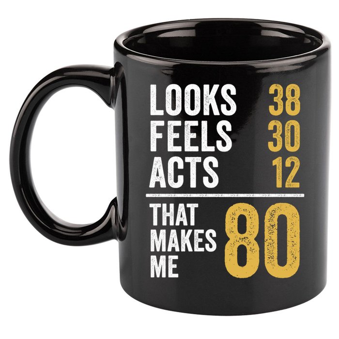 80 Year Old Awesome Since October 1945 80th Birthday 11oz C Handle Ceramic Mug