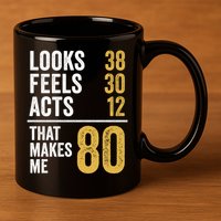 80 Year Old Awesome Since October 1945 80th Birthday 11oz C Handle Ceramic Mug