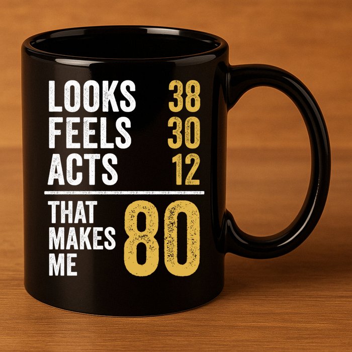 80 Year Old Awesome Since October 1945 80th Birthday 11oz C Handle Ceramic Mug