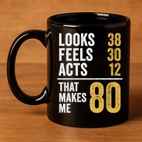 80 Year Old Awesome Since October 1945 80th Birthday 11oz C Handle Ceramic Mug
