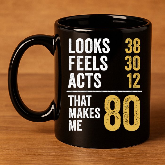 80 Year Old Awesome Since October 1945 80th Birthday 11oz C Handle Ceramic Mug