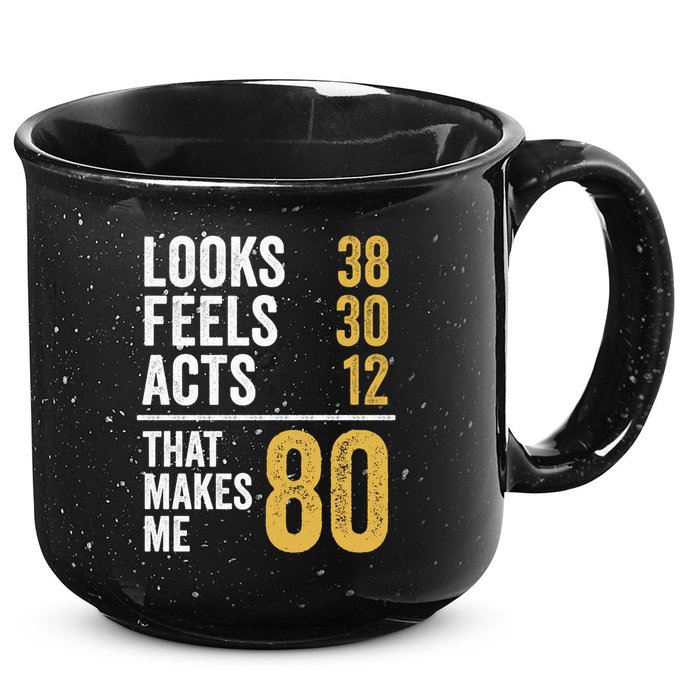 80 Year Old Awesome Since October 1945 80th Birthday 15oz Campfire Ceramic Mug