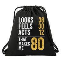 80 Year Old Awesome Since October 1945 80th Birthday Drawstring Bag
