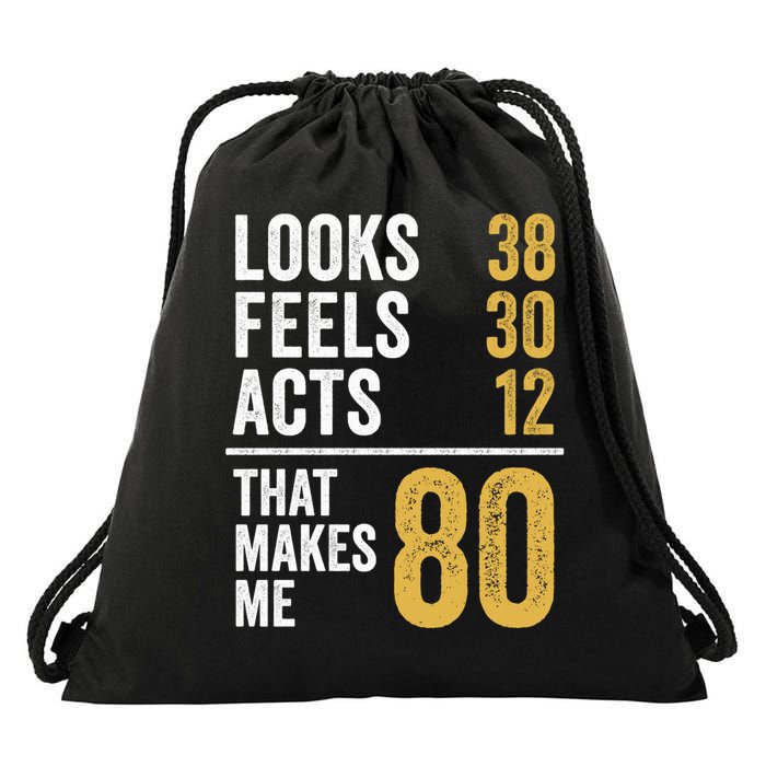 80 Year Old Awesome Since October 1945 80th Birthday Drawstring Bag